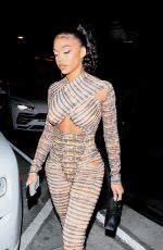 LORI HARVEY Arrives at Catch LA in West Hollywood 09/17/2021