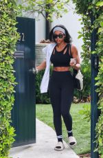 LORI HARVEY Leaves Pilates Class in West Hollywood 09/02/2021