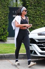 LORI HARVEY Leaves Pilates Class in West Hollywood 09/02/2021