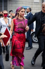 MADELYN CLINE Arrives at Salvatore Ferragamo Show at Milan Fashion Week 09/25/2021