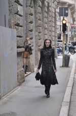 MARY LEEST Arrives at Ermanno Scervino Fashion Show in Milan 09/25/2021