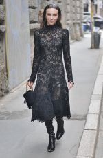 MARY LEEST Arrives at Ermanno Scervino Fashion Show in Milan 09/25/2021