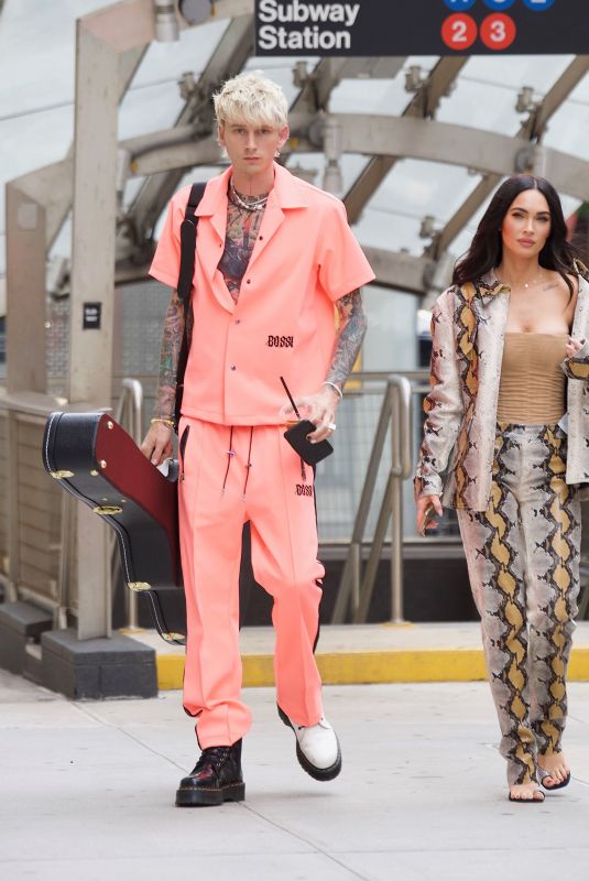 MEGAN FOX and Machine Gun Kelly at a Train Station in New York 09/14/2021
