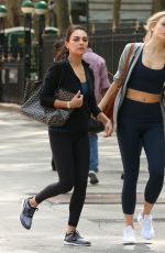 MILA KUNIS and JUSTINE LUPE on the Set of Luckiest Girl Alive in New York 08/31/2021