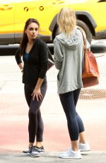 MILA KUNIS and JUSTINE LUPE on the Set of Luckiest Girl Alive in New York 08/31/2021