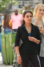 MILA KUNIS and JUSTINE LUPE on the Set of Luckiest Girl Alive in New York 08/31/2021