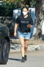 NATALIE PORTMAN in Denim Shorts Out in Los Angeles 09/19/2021