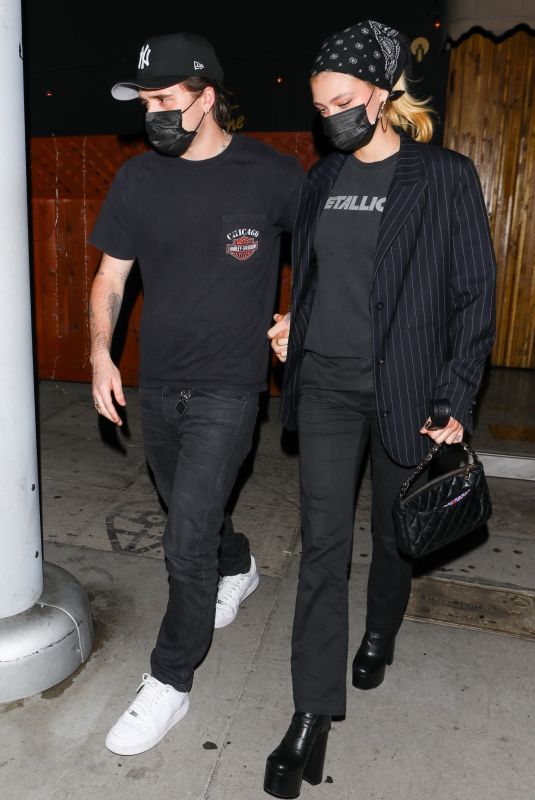 NICOLA PELTZ and Brooklyn Beckham at The Nice Guy in West Hollywood 08/29/2021