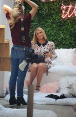 PARIS HILTON on the Set at Crumbs & Whiskers | Kitten & Cat Cafe on Melrose Ave in Los Angeles 09/02/2021