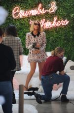 PARIS HILTON on the Set at Crumbs & Whiskers | Kitten & Cat Cafe on Melrose Ave in Los Angeles 09/02/2021