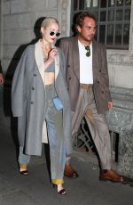 POM KLEMENTIEFF Arrives at Giorgio Armani Fashion Show in Milan 09/25/2021