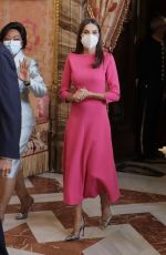 QUEEN LETIZIA OF SPAIN Receive Angola President Joao Manuel Goncalves and First Lady Ana Afonso Dias Lourenco in Madrid 09/28/2021