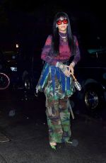 RIHANNA Arrives at a Party in Camouflage Skirt in New York 09/23/2021