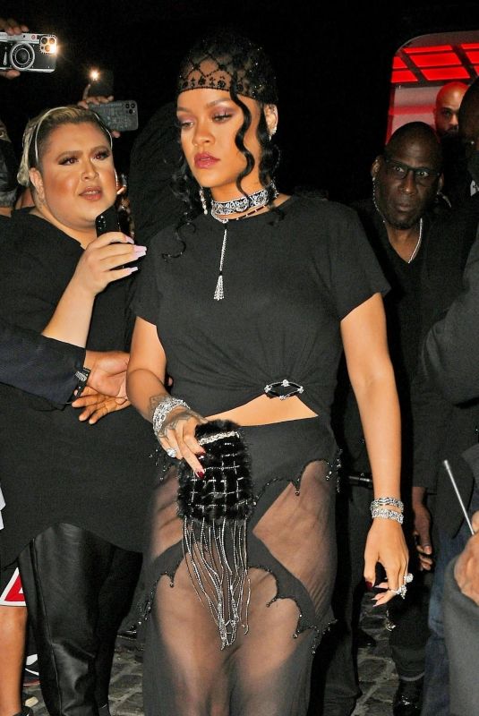 RIHANNA Arrives at Her Met Gala Afterparty in New York 09/13/2021