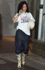 RIHANNA Leaves Pier 59 Studios in New York 09/25/2021