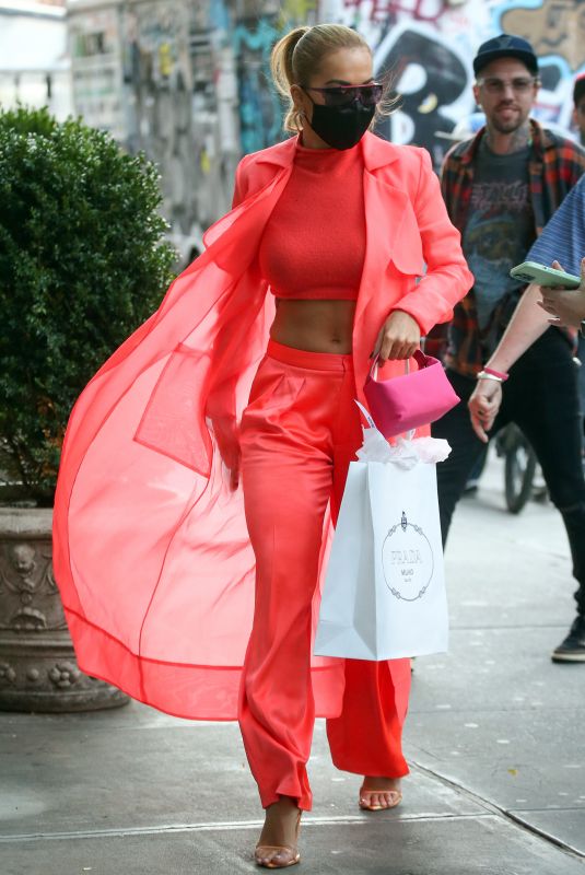 RITA ORA Out Shopping at Prada in New York 09/10/2021