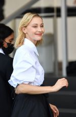 SARAH GADON Arrives at Prada Show at Milan Fashion Week 09/24/2021