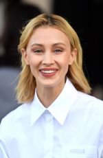 SARAH GADON Arrives at Prada Show at Milan Fashion Week 09/24/2021