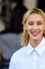 SARAH GADON Arrives at Prada Show at Milan Fashion Week 09/24/2021