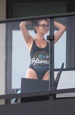 SCHEANA SHAY in Swimsuit on Her Hotel Balcony in Los Angeles 09/28/2021LA 28.09.2021