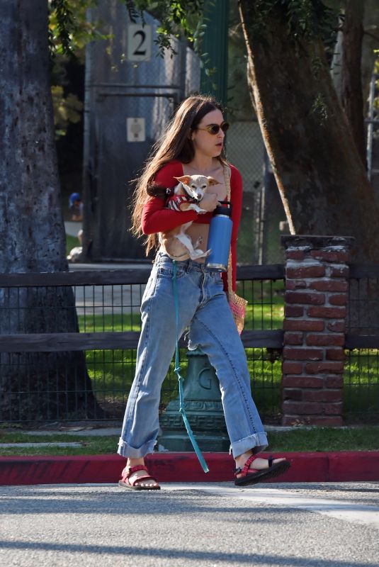 SCOUT WILLIS Out with Her Dog at a Park in Glendale 09/06/2021