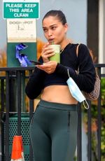 SHANINA SHAIK Out for Green Smoothie in West Hollywood 08/31/2021
