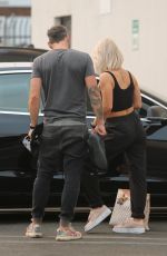 SHARNA BURGESS and Brian Austin Green Leaves DWTS Rehearsal Studio in Los Angeles 09/23/2021