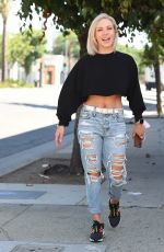 SHARNA BURGESS in Ripped Denim Out in Los Angeles 09/03/2021