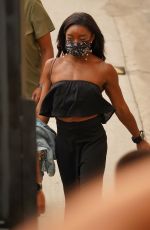 SIMONE BILES Arrive at Jimmy Kimmel Live 09/23/2021