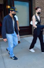 SOPHIE TURNER and Joe and Nick Jonas Head to Their Concert in New York 09/24/2021