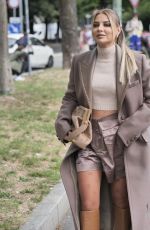 VERONICA FERRARO Arrives at Fendi Show at Milan Fashion Week 09/22/2021