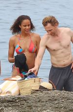 ZAWE ASHTON and Tom Hiddleston at a Beach in Ibiza 09/13/2021