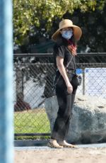 ZOOEY DESCHANEL Out at a Park in Santa Monica 09/05/2021