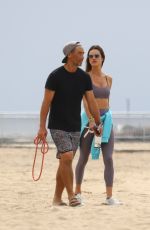 ALESSANDRA AMBROSIO and Richard Lee Kissing at a Beach in Santa Monica 10/07/2021