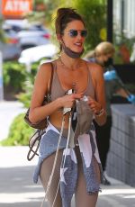 ALESSANDRA AMBROSIO Heading to Pilates Class in Brentwood 10/06/2021
