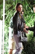 ALESSANDRA AMBROSIO Leaves San Vicente Bungalows in West Hollywood 10/26/2021