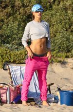 ALESSANDRA AMBROSIO Out at a Beach in Santa Monica 10/22/2021