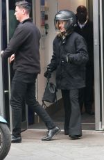 AMANDA HOLDEN Leaves Heart Radio on Limo Bike in London 10/15/2021
