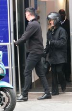 AMANDA HOLDEN Leaves Heart Radio on Limo Bike in London 10/15/2021