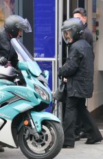 AMANDA HOLDEN Leaves Heart Radio on Limo Bike in London 10/15/2021