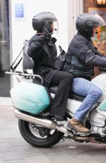 AMANDA HOLDEN Leaves Heart Radio on Limo Bike in London 10/15/2021