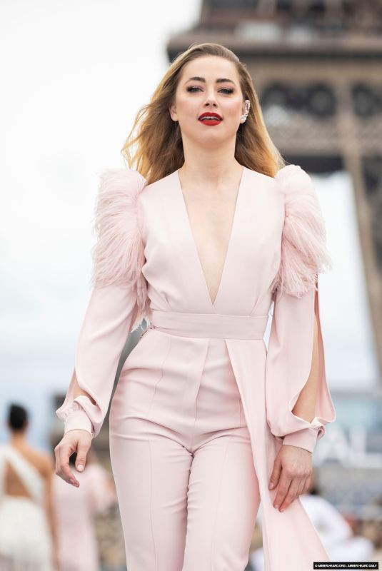 AMBER HEARD at Le Defile L’Oreal Paris 2021 Show at Paris Fashion Week 10/03/2021