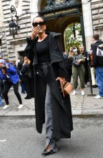 AMINA MUADDI Arrives at Loewe Spring/Summer 2022 Show at Paris Fashion Week 10/01/2021