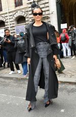 AMINA MUADDI Arrives at Loewe Spring/Summer 2022 Show at Paris Fashion Week 10/01/2021