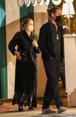 AMY ADAMS Out for Dinner at San Vicente Bungalow in Los Angeles 10/08/2021