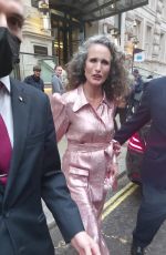 ANDIE MACDOWELL Leaves Her Hotel in London 10/07/2021