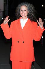 ANDIE MACDOWELL Leaves Late Show with Stephen Colbert in New York 10/21/2021