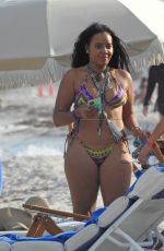 ANGELA SIMMONS in Bikini at a Beach in Miami 10/17/2021