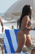 ANGELA SIMMONS in Bikini at a Beach in Miami 10/17/2021