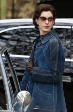 ANNE HATHAWAY on the Set of Armageddon Time in New York 10/27/2021